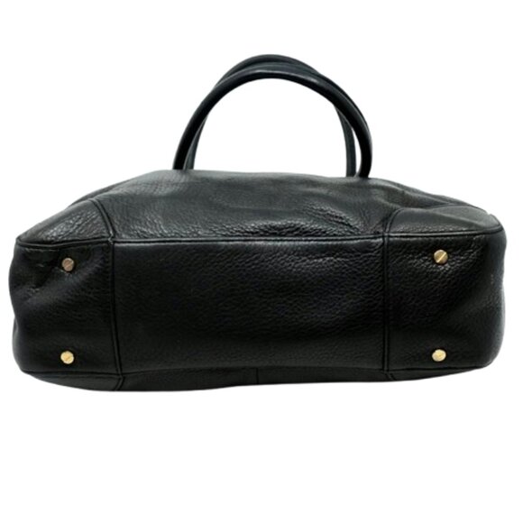 TORY BURCH~Robinson~BLACK PEBBLED LEATHER 3 COMPARTMENT SHOULDER TOTE BAG - Picture 4 of 6